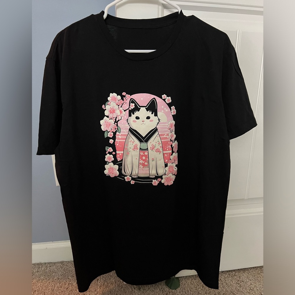 Cherry Blossom Cat Shirt